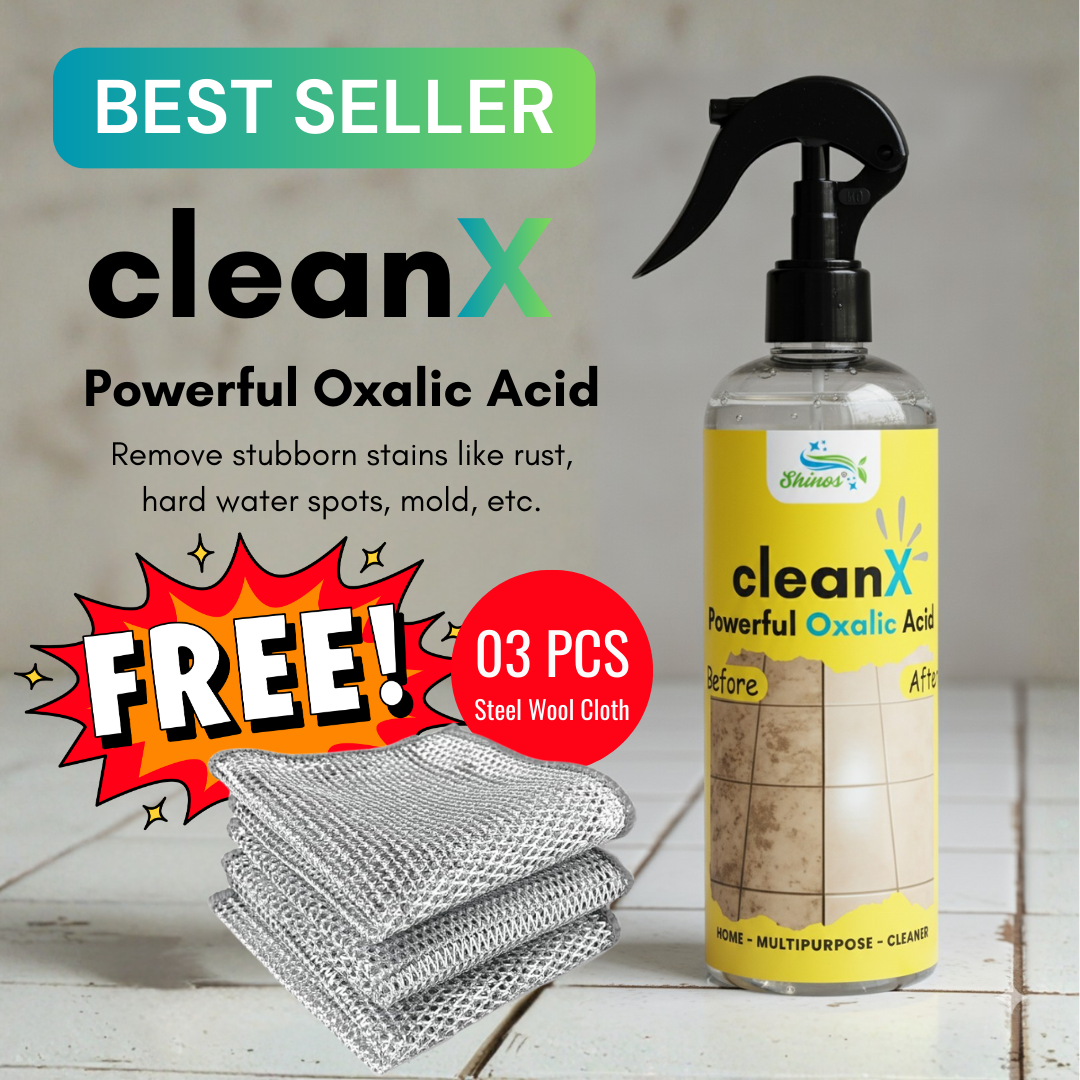 CleanX | Powerful oxalic Acid Cleaner | 3 Pcs. Free Steel Wool Cloth
