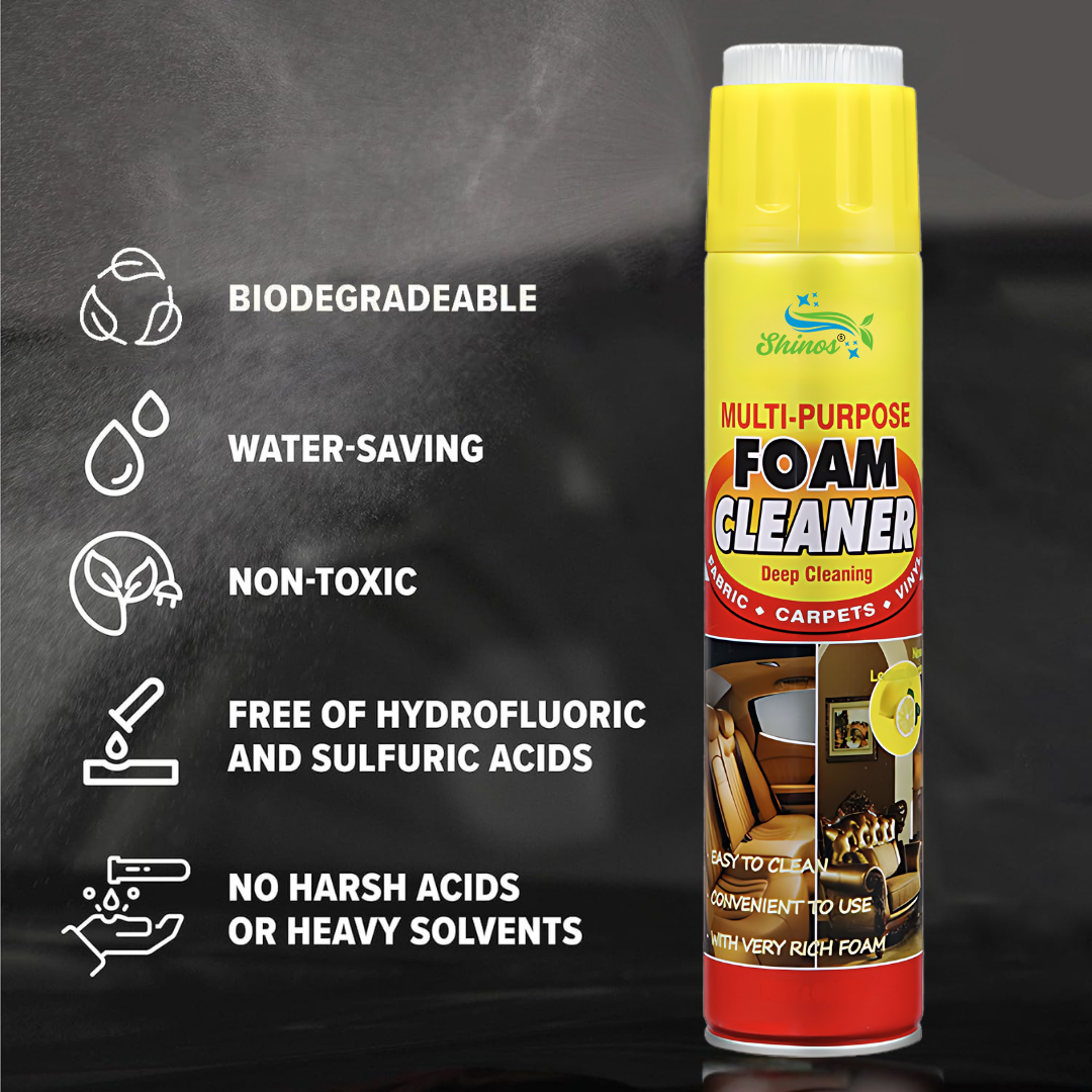 Multipurpose Foam Cleaner Spray for Upholstery, Carpets, Car Interiors, Kitchen Surfaces and Household Cleaning