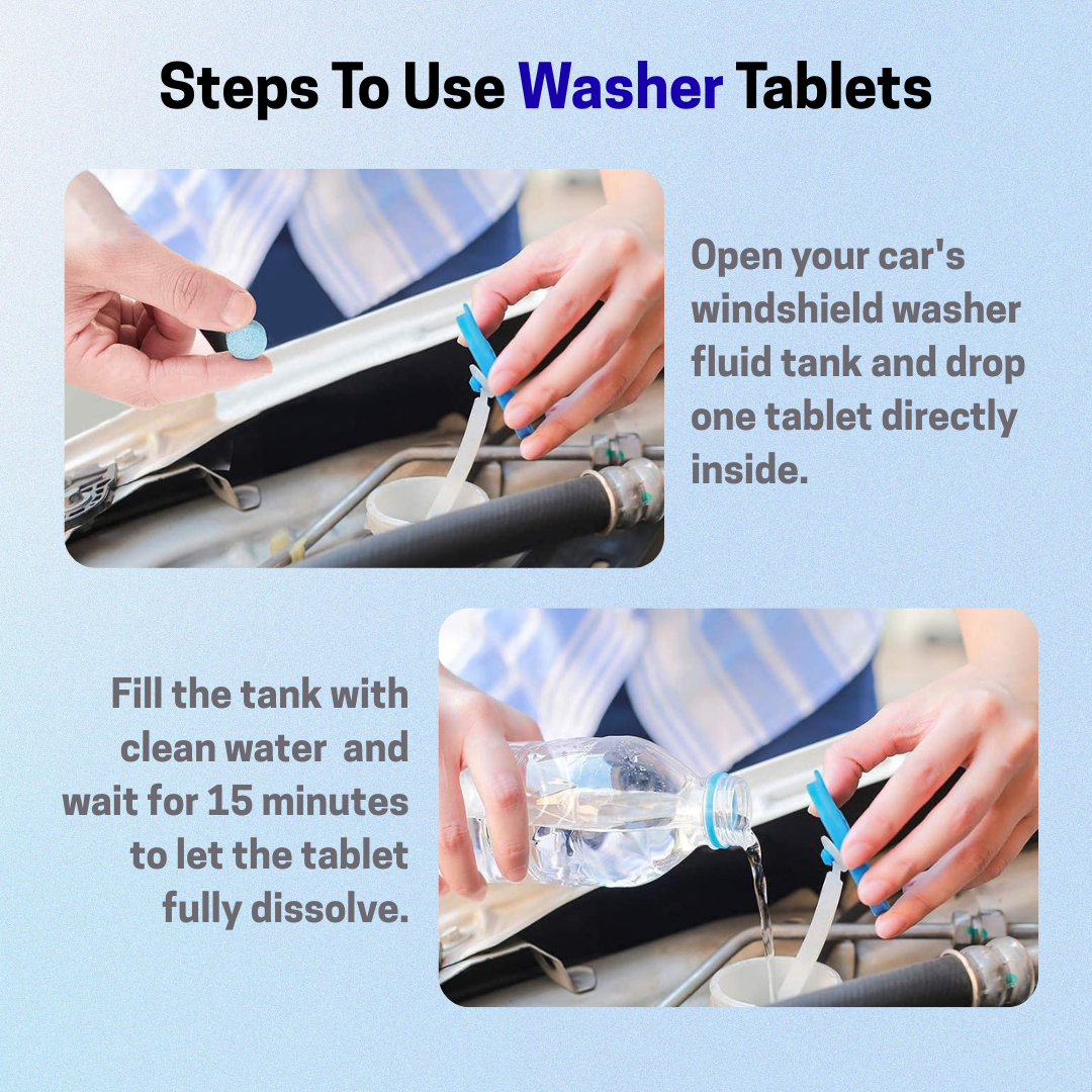 Shinos® Car Windshield Cleaning Tablets | Crystal Clear Vision | Powerful Cleaning | Eco-Friendly